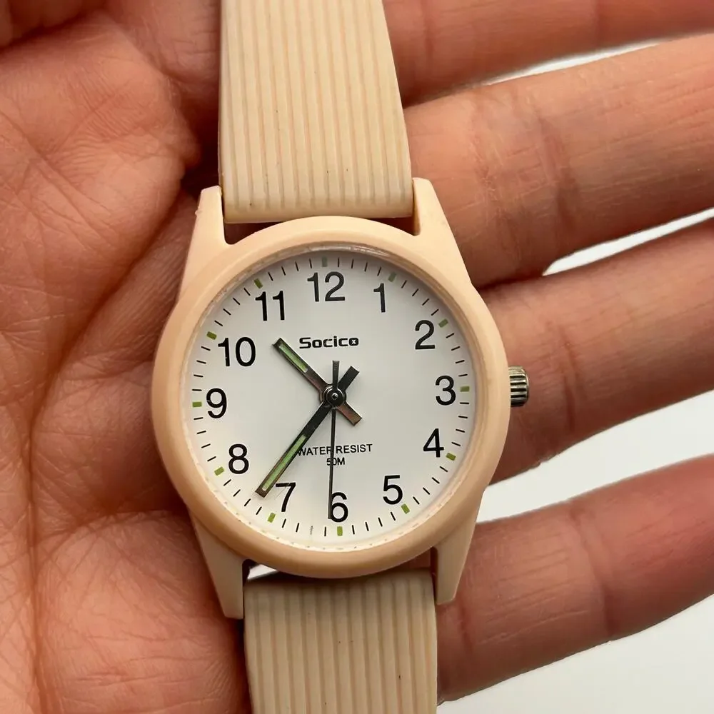Socico Pink Watch 50M WR St. Steel, Working New Battery